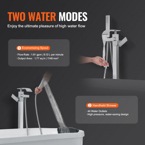 Freestanding Bathtub Faucet Floor Mount Freestanding Tub Filler Shower