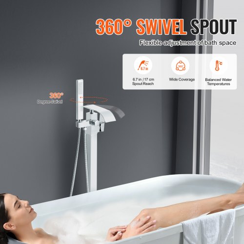 Freestanding Bathtub Faucet Floor Mount Freestanding Tub Filler Shower
