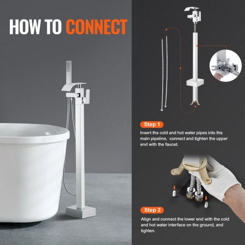 Freestanding Bathtub Faucet Floor Mount Freestanding Tub Filler Shower