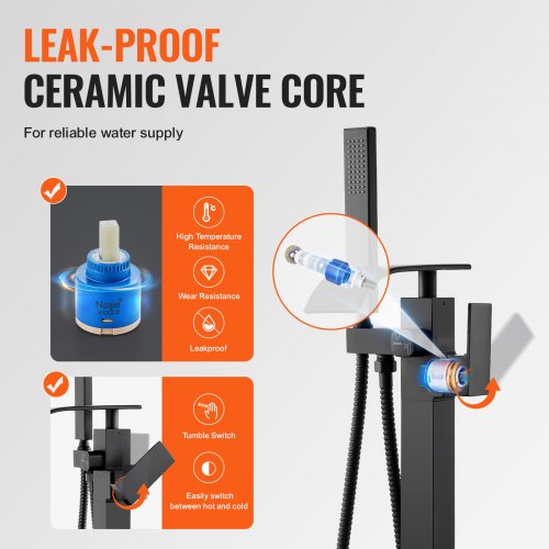 Freestanding Bathtub Faucet Floor Mount Freestanding Tub Filler Shower