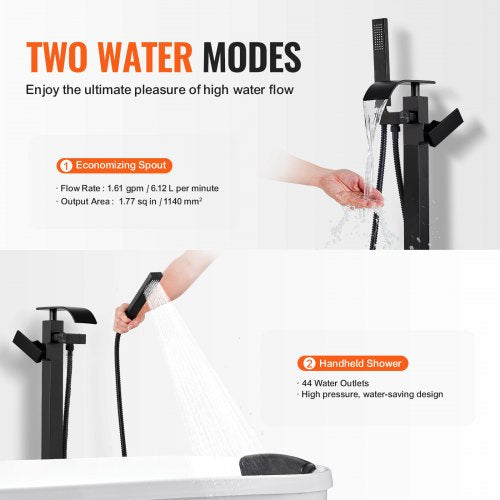 Freestanding Bathtub Faucet Floor Mount Freestanding Tub Filler Shower