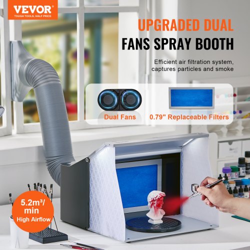 Airbrush Spray Booth Portable Hobby Airbrush Paint Spray Booth Kit with 4