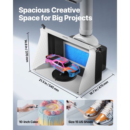 Airbrush Spray Booth Dual Fans 215 x 187 x 14.6 in Portable Hobby