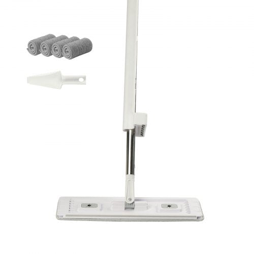 Flat Mop Self Wringing Microfiber Floor Mop with 4 Reusable Washable Mop