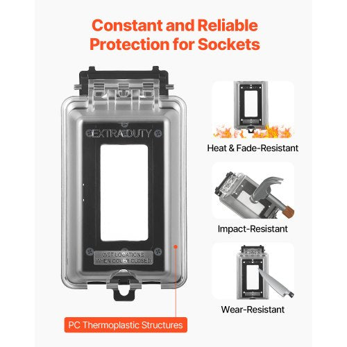 Outdoor Outlet Cover 1Gang Weatherproof Electrical Outlet Cover with Lockable