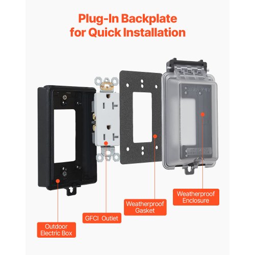 Outdoor Outlet Cover 1Gang Weatherproof Electrical Outlet Cover with Lockable