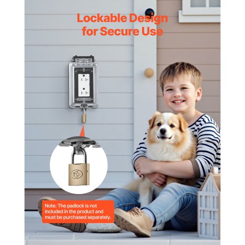 Outdoor Outlet Cover 1Gang Weatherproof Electrical Outlet Cover with Lockable