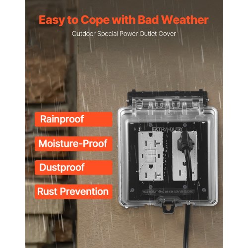 Outdoor Outlet Cover 2Gang Weatherproof Electrical Outlet Cover with Lockable