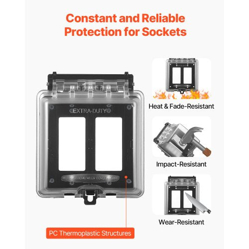 Outdoor Outlet Cover 2Gang Weatherproof Electrical Outlet Cover with Lockable