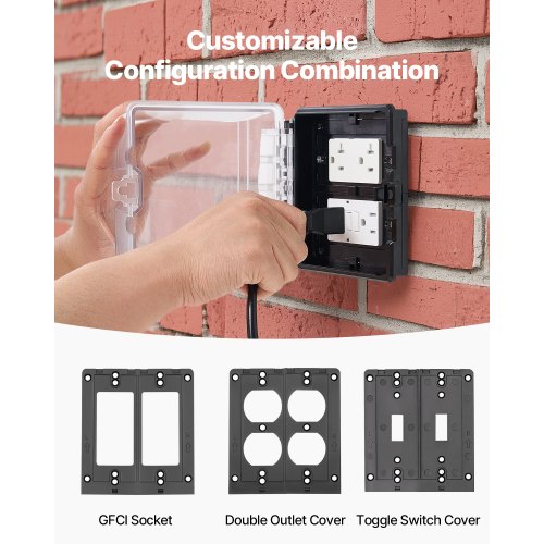 Outdoor Outlet Cover 2Gang Weatherproof Electrical Outlet Cover with Lockable