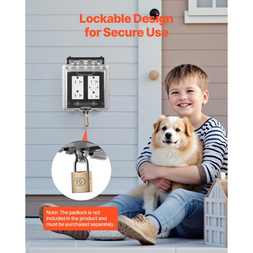 Outdoor Outlet Cover 2Gang Weatherproof Electrical Outlet Cover with Lockable