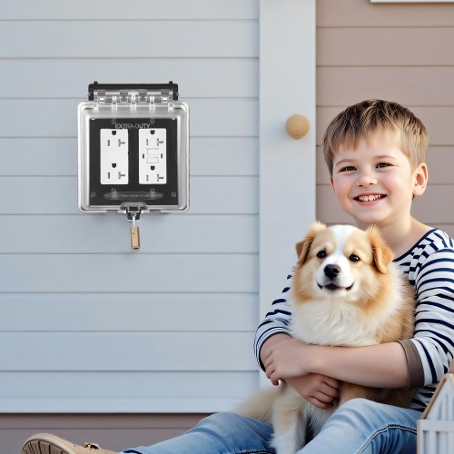 Outdoor Outlet Cover 2Gang Weatherproof Electrical Outlet Cover with Lockable