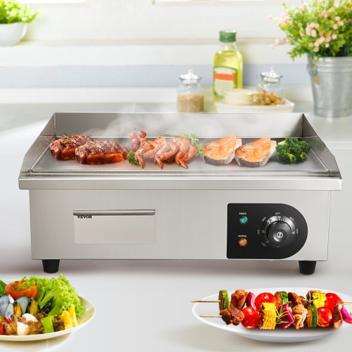 Commercial Electric Griddle 21 1600W Countertop Flat Top Grill Stainless