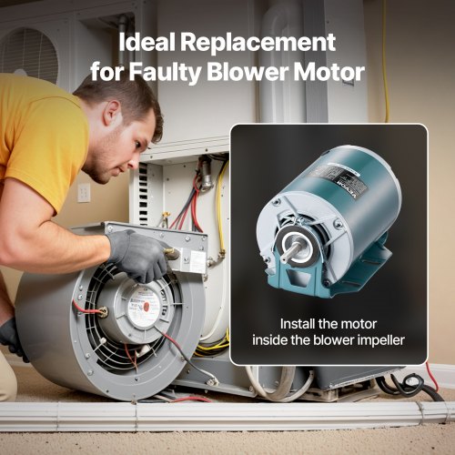 12HP Furnace Blower Motor 1720RPM 115V 7.1A Belt Drive Blower Motor Single