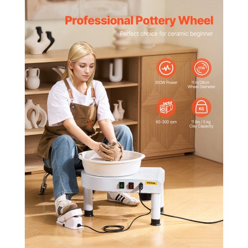 Pottery Wheel 11 in Ceramic Wheel Forming Machine 60300 RPM Speed