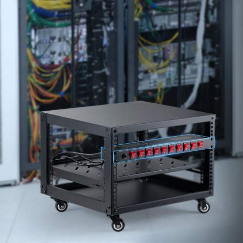 1U PDU 10 Outlets Rack Mount Power Strip Fits Standard 19 Server Racks