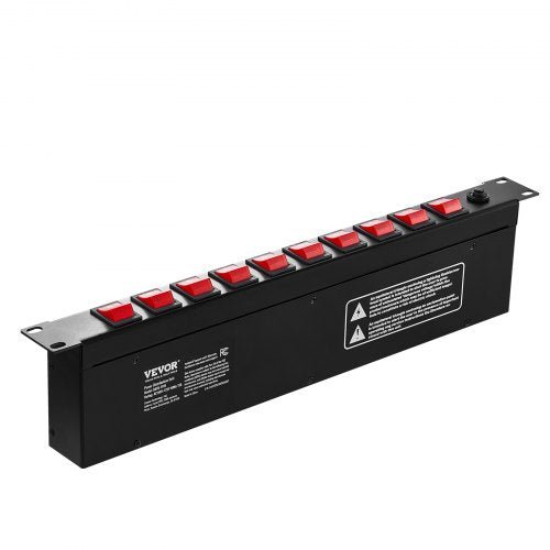 1U PDU 10 Outlets Rack Mount Power Strip Fits Standard 19 Server Racks