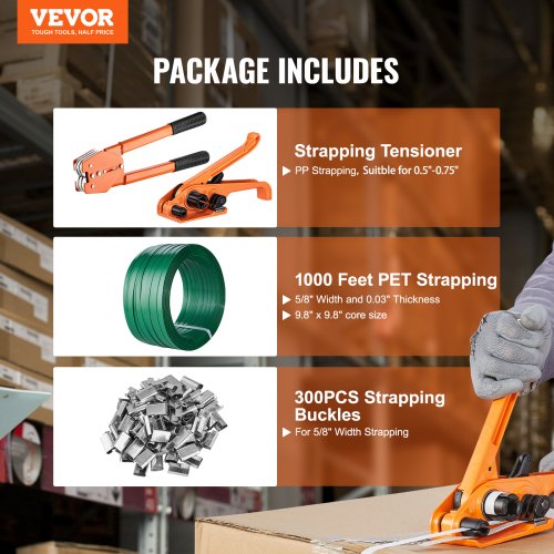Banding Strapping Kit with Strapping Tensioner Tool Banding Sealer Tool