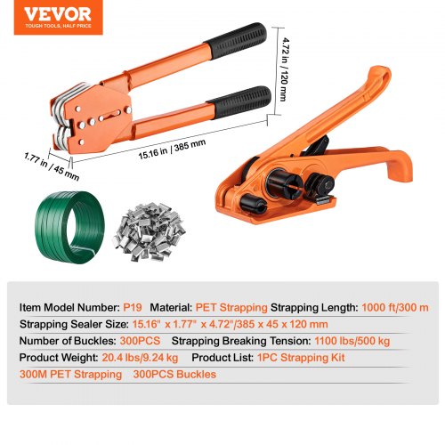 Banding Strapping Kit with Strapping Tensioner Tool Banding Sealer Tool