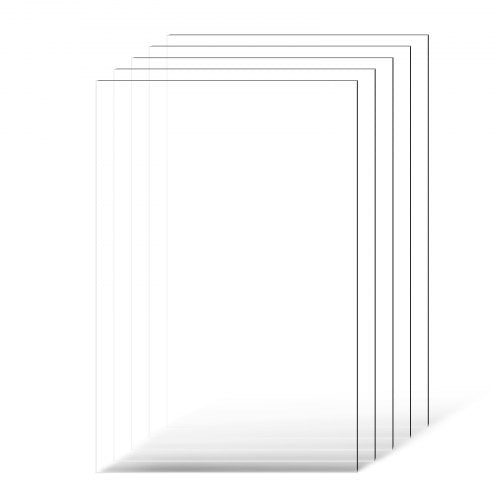PETPlexiglass Sheets 5Pack Plastic Sheet 24 x 36 Inch 004 Inch Thick