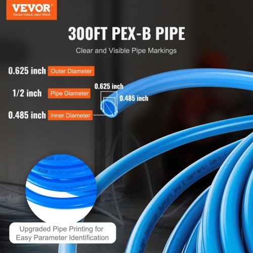 PEX Pipe 12 Inch 300 Feet Length PEXB Flexible Pipe Tubing for Potable