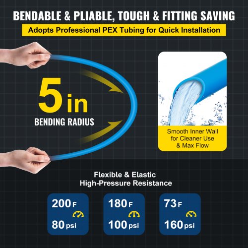 Pex Tubing 1 Pex Pipe 300ft Flexible Pex Hose Non Oxygen Barrier Pex Tube