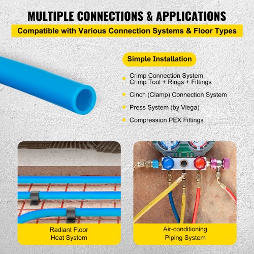 Pex Tubing 1 Pex Pipe 300ft Flexible Pex Hose Non Oxygen Barrier Pex Tube