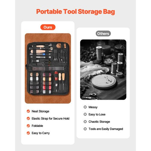 Leather Working Tools Kit 38 PCS Leather Craft Tools with Portable Canvas