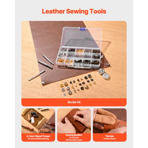 Leather Working Tools Kit 61 PCS Leather Craft Tools with Portable Canvas