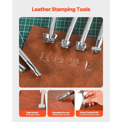 Leather Working Tools Kit 59 PCS Leather Craft Tools with Portable Canvas