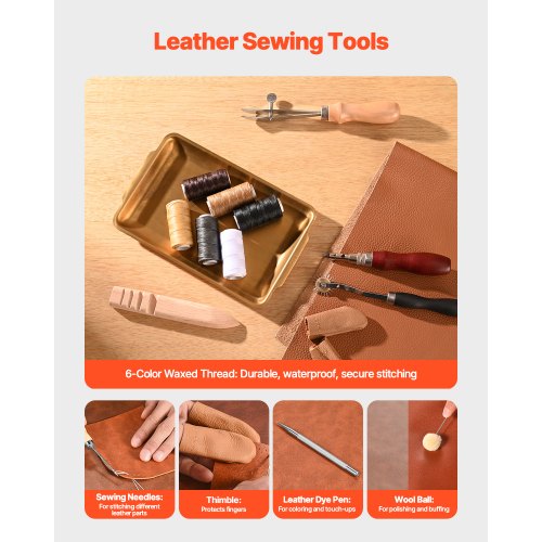 Leather Working Tools Kit 59 PCS Leather Craft Tools with Portable Canvas