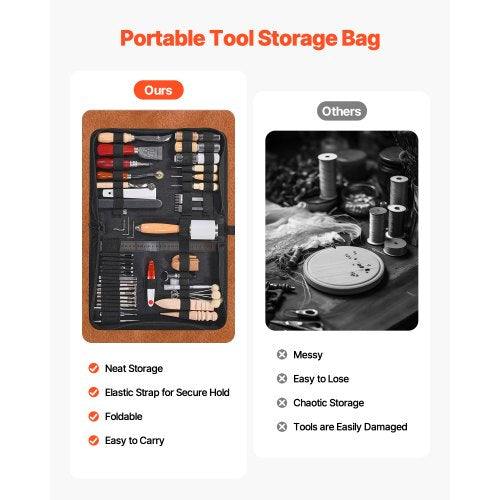 Leather Working Tools Kit 59 PCS Leather Craft Tools with Portable Canvas