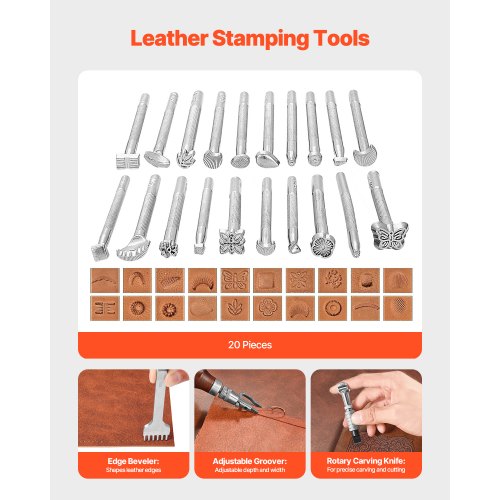 Leather Working Tools Kit 72 PCS Leather Craft Tools with Portable Leather