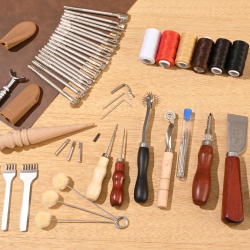 Leather Working Tools Kit 72 PCS Leather Craft Tools with Portable Leather