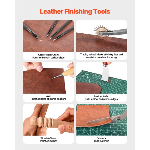 Leather Working Tools Kit 92 PCS Leather Craft Tools with Portable Leather
