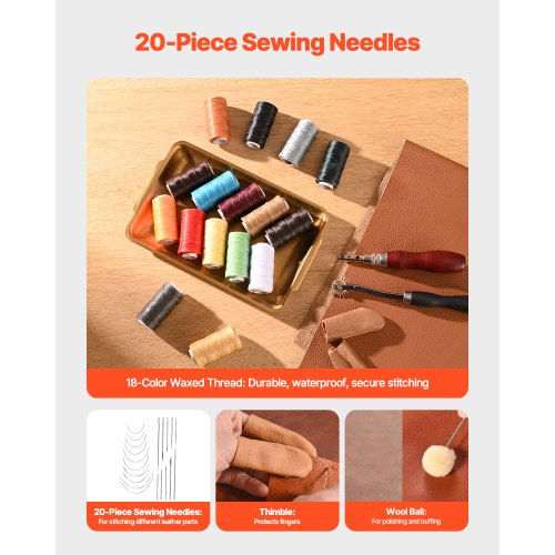 Leather Working Tools Kit 92 PCS Leather Craft Tools with Portable Leather