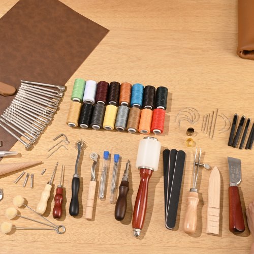 Leather Working Tools Kit 92 PCS Leather Craft Tools with Portable Leather
