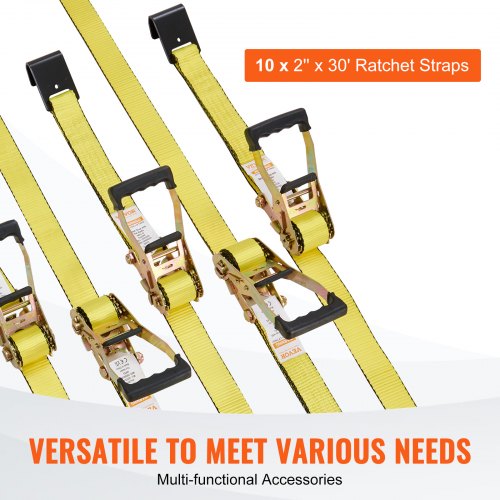 Ratchet Tie Down Straps 10PK 10000 lb Break Strength Endless Ratchet