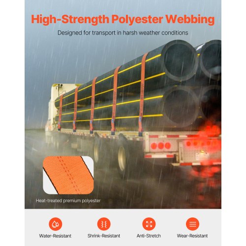 Winch Straps 4 in x 30 ft Truck Straps with Flat Hook 10 Pack Heavy Duty