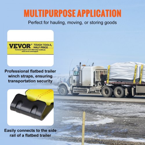 Winch Straps 4 x 30 6000 lbs Load Capacity 18000 lbs Break Strength
