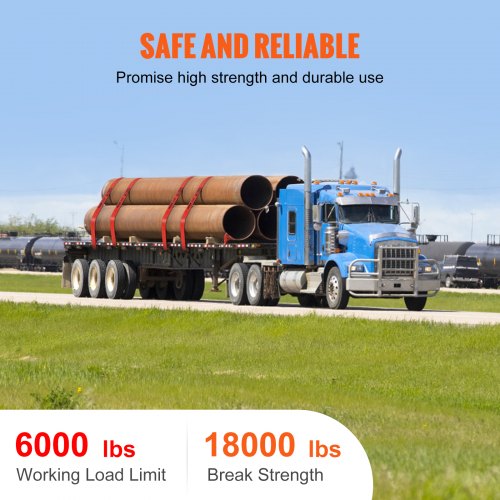 Winch Straps 4 x 30 6000 lbs Load Capacity 18000 lbs Breaking Strength