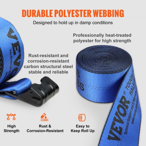 Winch Straps 4 x 30 6000 lbs Load Capacity 18000 lbs Breaking Strength