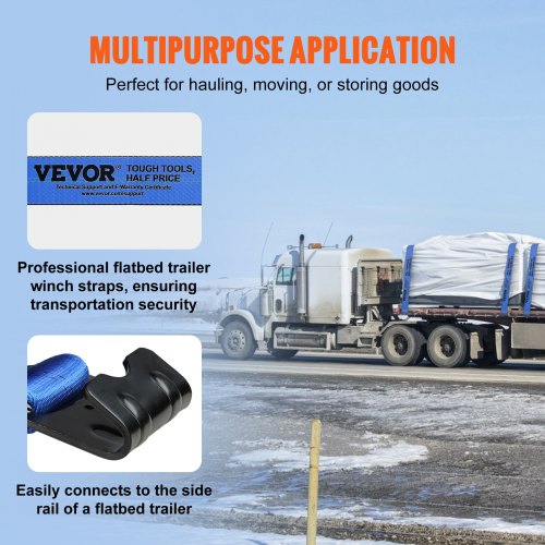 Winch Straps 4 x 30 6000 lbs Load Capacity 18000 lbs Breaking Strength
