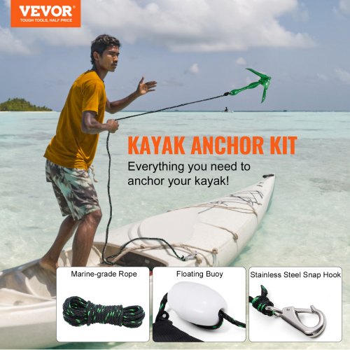 Kayak Anchor Kit 3.5 lb Paddle Board Anchor Kit with 262 ft8 m Rope and Buoy
