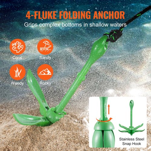 Kayak Anchor Kit 3.5 lb Paddle Board Anchor Kit with 262 ft8 m Rope and Buoy
