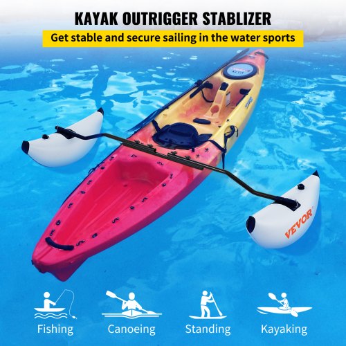 Kayak Outrigger Stabilizers 2 PCS PVC Inflatable Outrigger Float with Sidekick