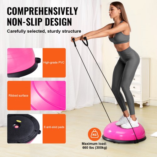 Half Exercise Ball Trainer 23 inch Balance Ball Trainer 660lbs Capacity