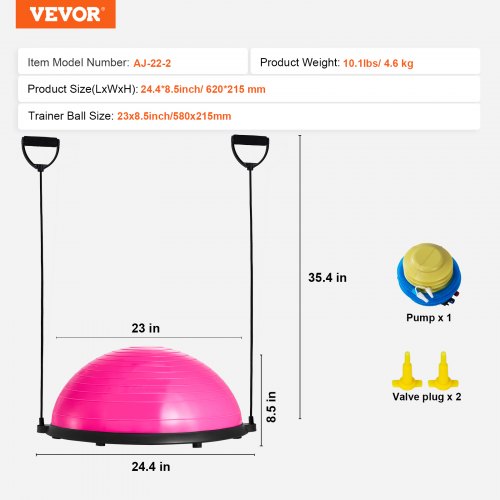 Half Exercise Ball Trainer 23 inch Balance Ball Trainer 660lbs Capacity