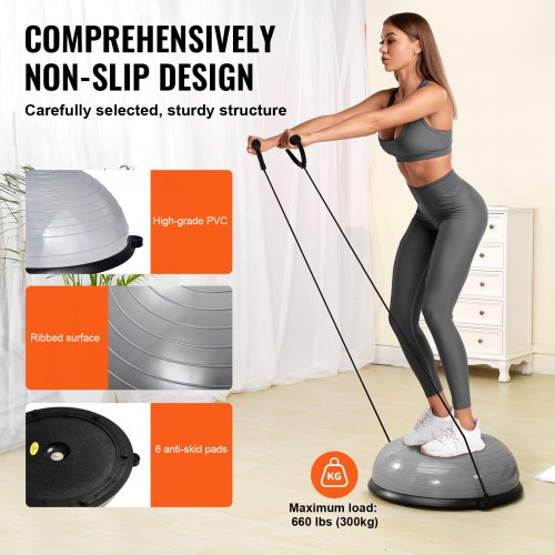 Half Exercise Ball Trainer 23 inch Balance Ball Trainer 660lbs Capacity