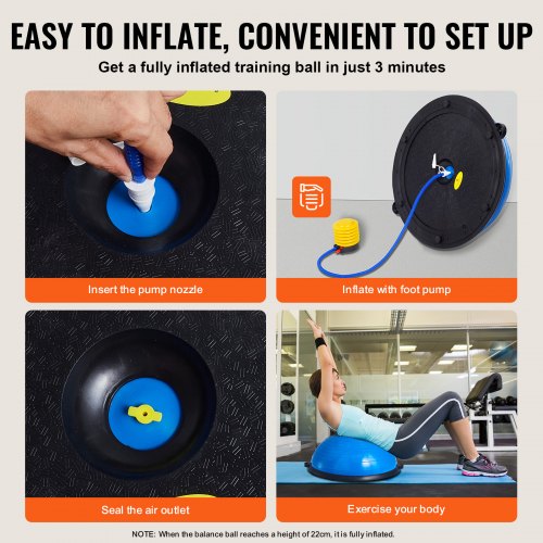 Half Exercise Ball Trainer 23 inch Balance Ball Trainer 660lbs Capacity